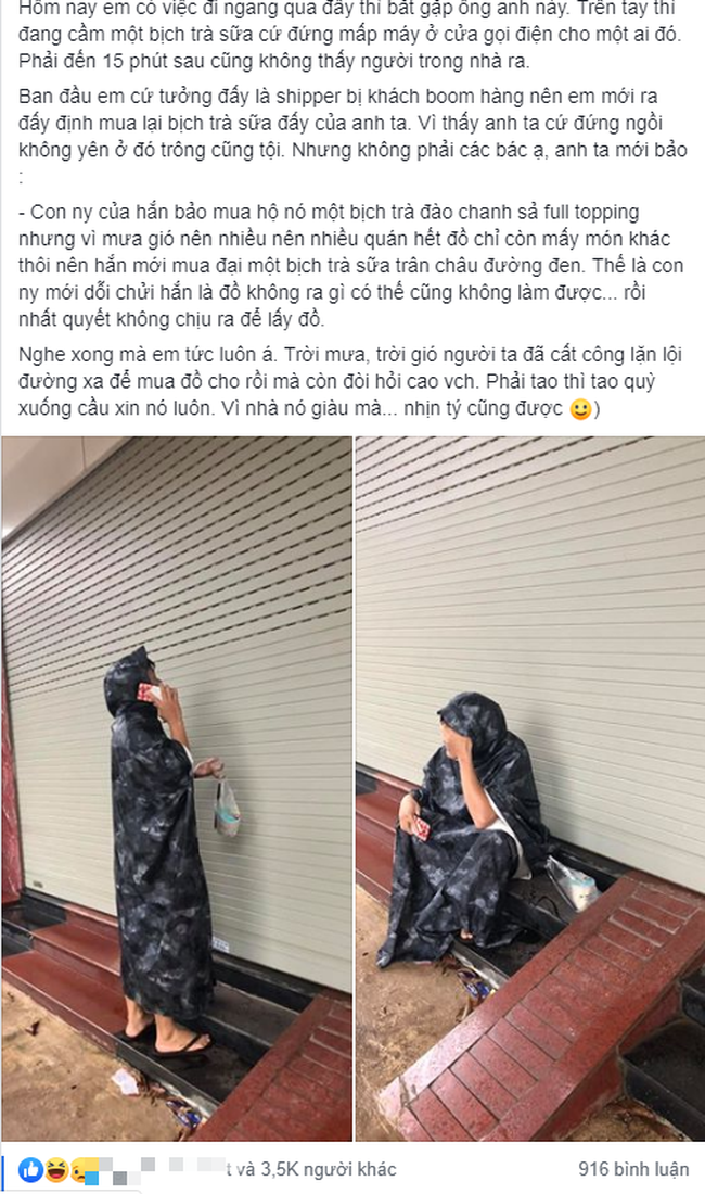 Bất chấp trời mưa đi mua ly trà sữa, chàng trai vẫn bị bạn gái bảo là thứ không ra gì, khi biết nguyên do lại khiến dân mạng muốn cấu xé” cô người yêu-3