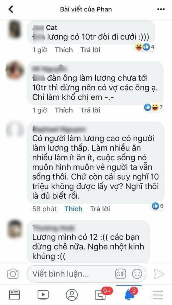 Đàn ông lương tháng 10 triệu mà đòi cưới vợ? - câu nói của cô gái gây tranh cãi trên mạng xã hội-2