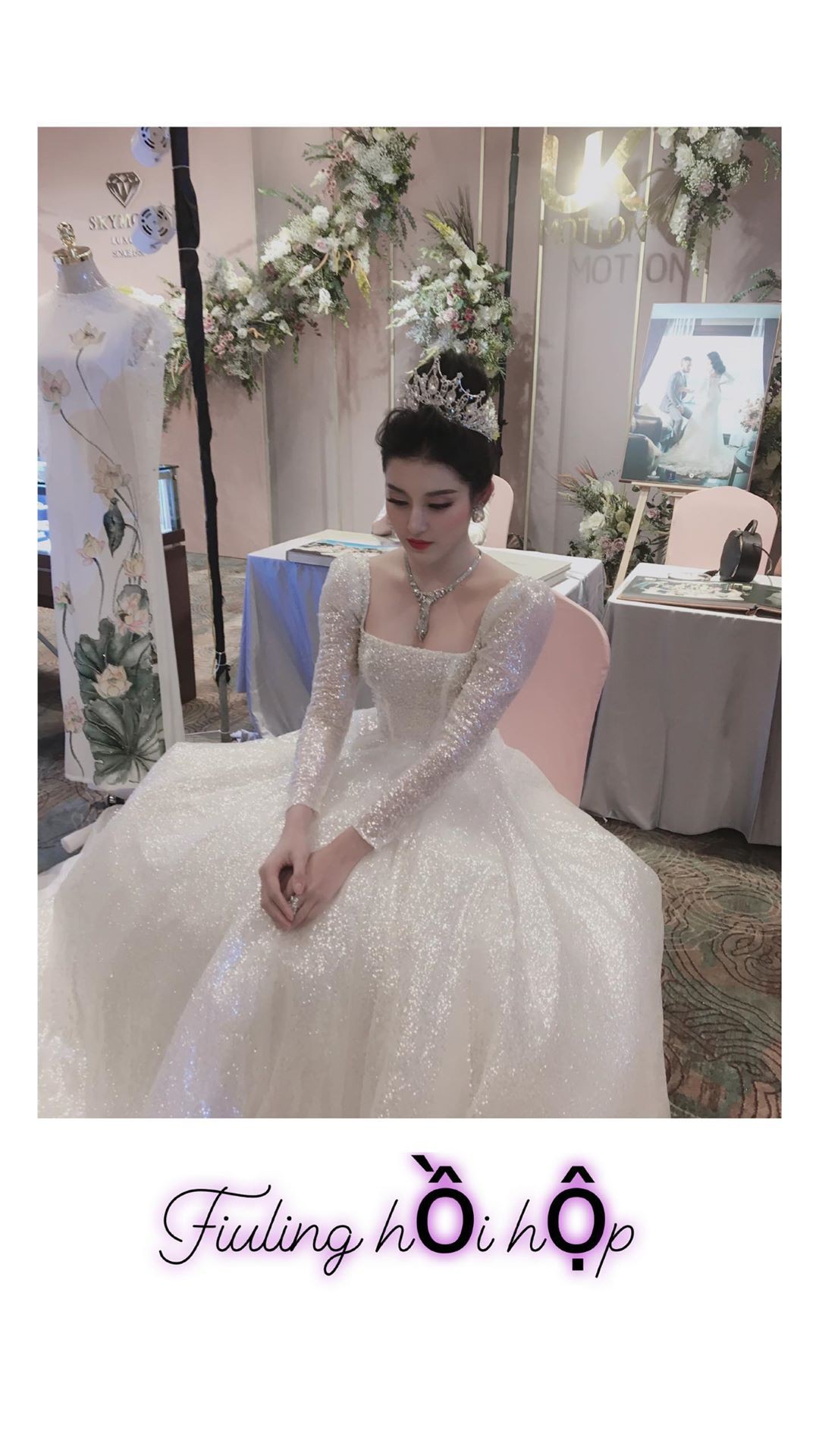 Đăng ảnh mặc váy cưới cùng dòng trạng thái gây tò mò, Á hậu Huyền My sắp lấy chồng?-3