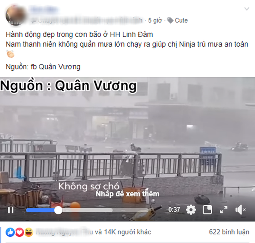 Cận cảnh chàng trai xông pha trong cơn bão lớn để giải cứu chị ninja lead” ở Hà Nội khiến hàng nghìn người thả tim”-1