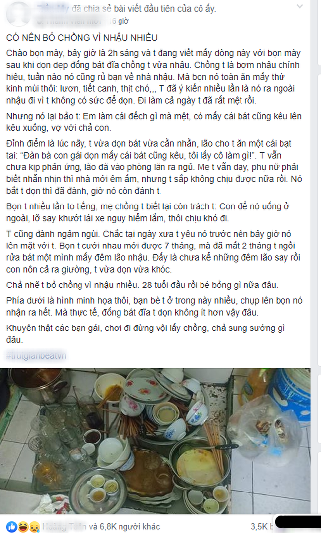Chồng dẫn bạn về nhà nhậu say xỉn xong còn ra tay đánh vợ, nhưng: Bãi chiến trường sau đó mới chính là nỗi uất nghẹn của tôi!-1