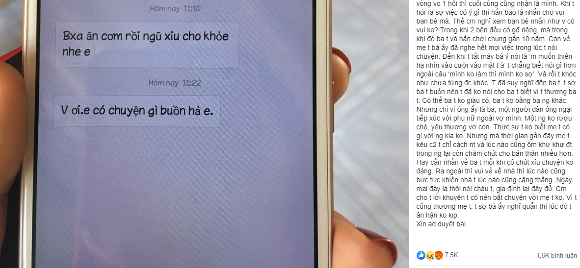 Phát hiện mẹ ngoại tình, người đàn ông kia còn là bạn thân 10 năm của bố, cô gái suy sụp cầu cứu cộng đồng mạng-1