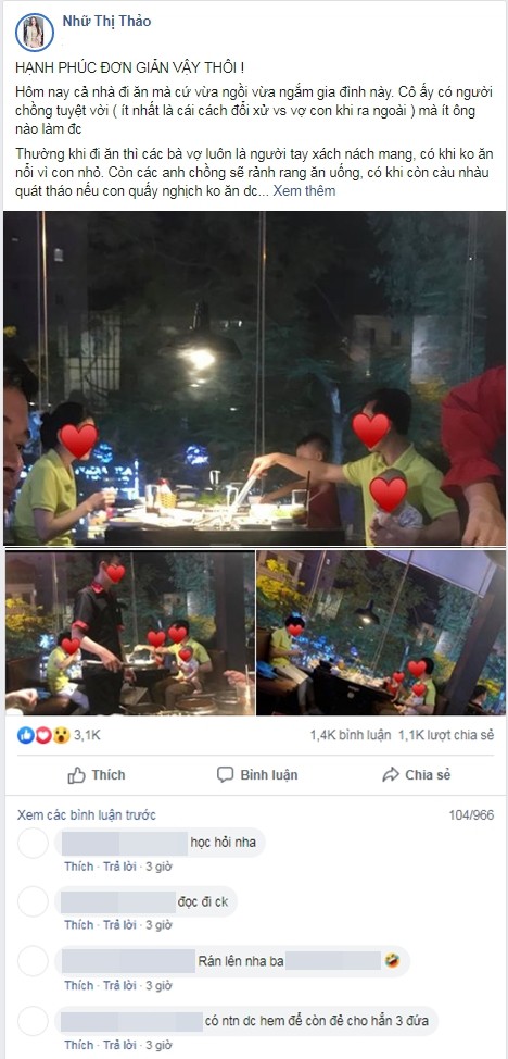 Cô vợ khiến cả nhà hàng ngưỡng mộ vì cưới được ông chồng đảm đang, một tay chăm cả 2 đứa con cho vợ ngồi thảnh thơi xơi nước-1