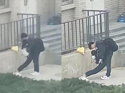 Khoảnh khắc gây sốc: Người phụ nữ bị nước mưa đổ ập xuống cuốn phăng cả chục mét khi đang đi trong trung tâm thương mại-4