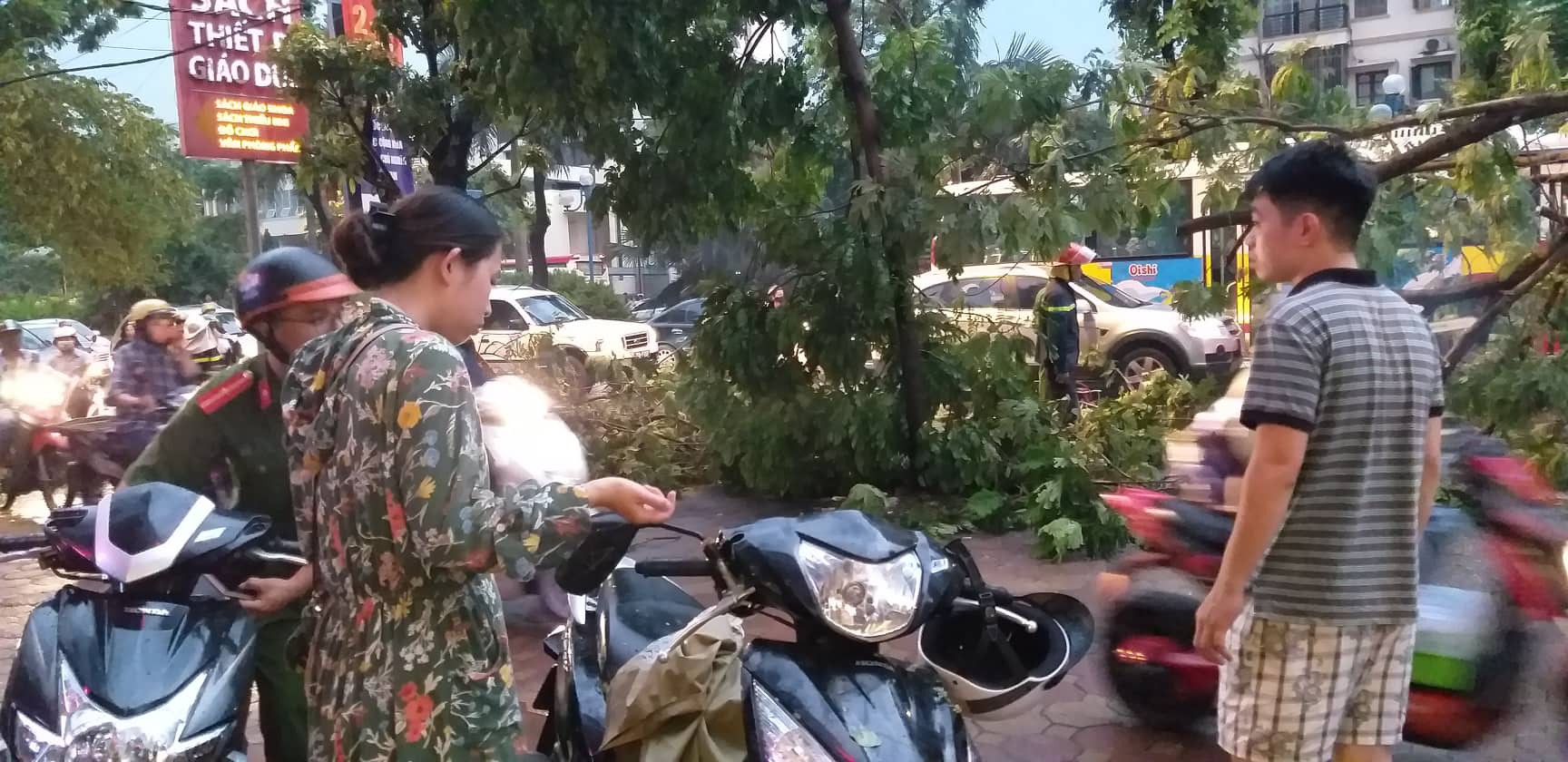 Bão số 4 đang di chuyển vào đất liền, Hà Nội mưa gió khủng khiếp, đã có 1 người chết do cây xanh đè trúng-6