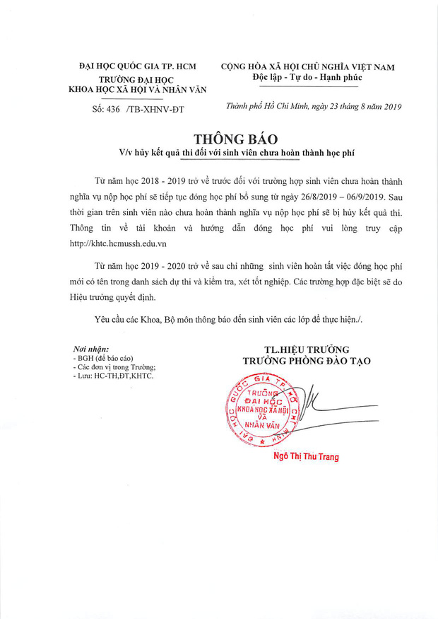 Tranh cãi chuyện trường huỷ kết quả thi do không nộp học phí: Nhà trường mạnh tay hay sinh viên ý thức kém?-1