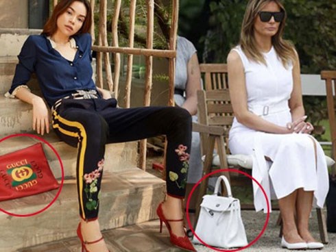 Riêng gì Phu nhân Tổng thống Mỹ dám đặt túi tiền tỷ xuống đất, sao Việt cũng chẳng kém gì!
