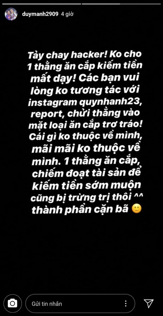 Không hổ danh cầu thủ gắt nhất U23 Việt Nam, Duy Mạnh phản ứng cực chất khi bạn gái bị hack tài khoản Instagram-2