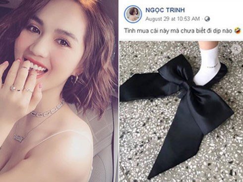 Bị dân mạng thách đố chán chê, Ngọc Trinh đã đưa ra câu trả lời về việc sắm đôi giày nơ “quét đất” gần 60 triệu