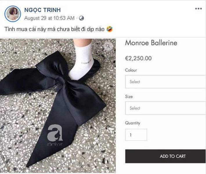 Bị dân mạng thách đố chán chê, Ngọc Trinh đã đưa ra câu trả lời về việc sắm đôi giày nơ quét đất” gần 60 triệu-2