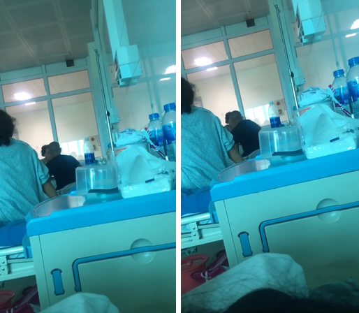 Mạng xã hội tranh cãi trước cảnh người con trai nghi tát liên tiếp vào mặt mẹ khi bà mẹ nằm viện-1