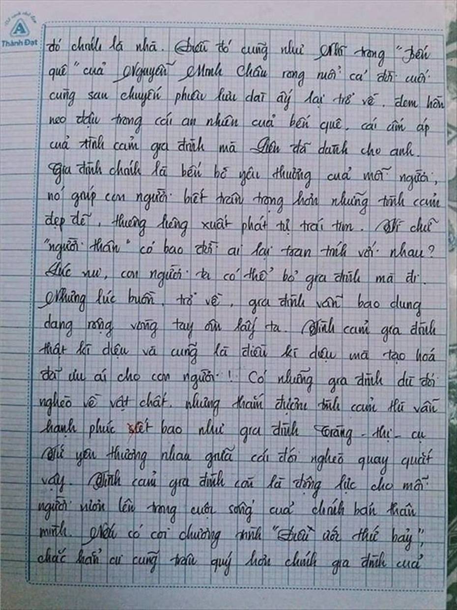 Nam sinh gây sốt với bài văn dài 18 trang, cô giáo đọc xong không biết phải phê gì vì quá xuất sắc!-16