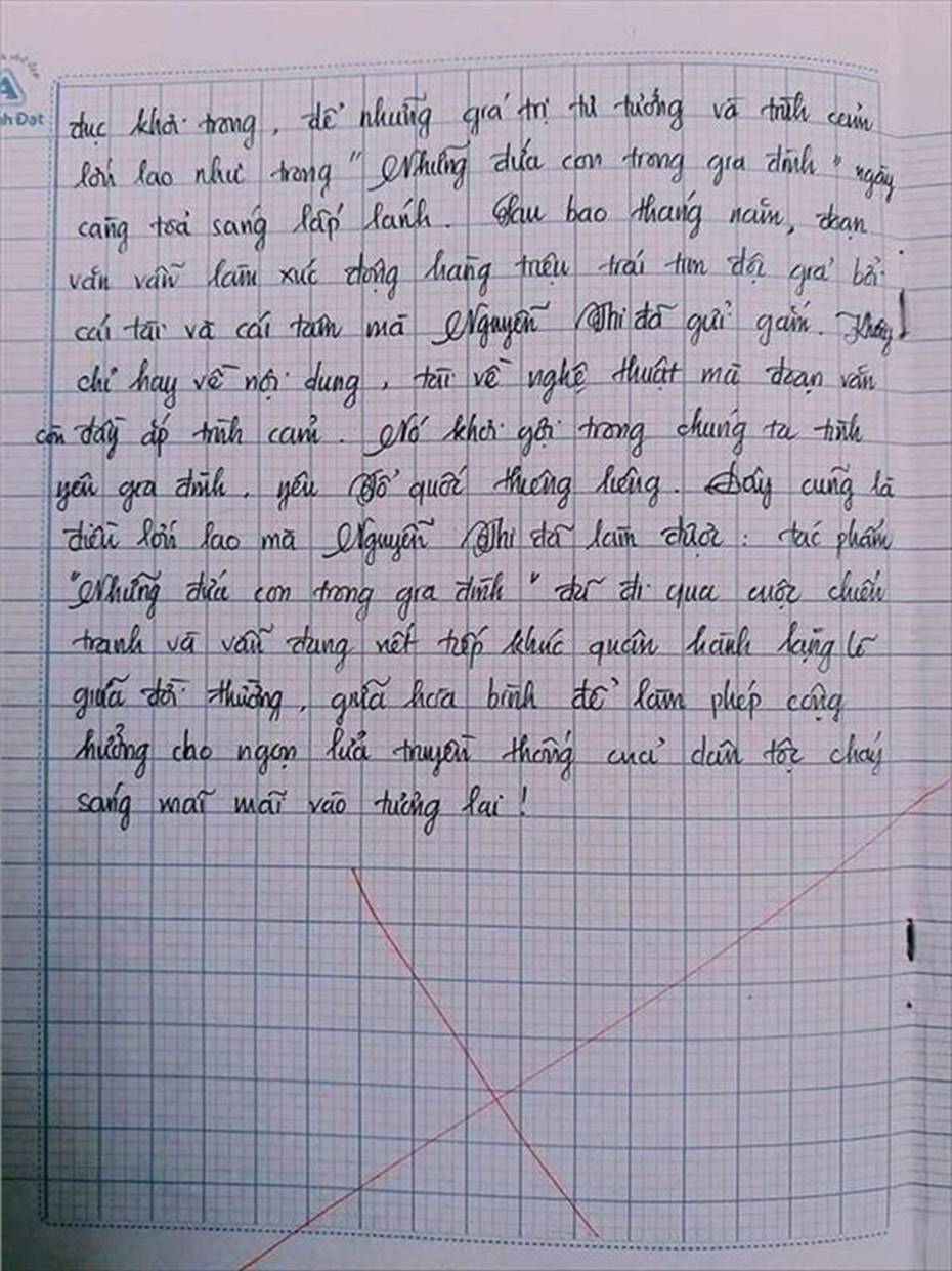 Nam sinh gây sốt với bài văn dài 18 trang, cô giáo đọc xong không biết phải phê gì vì quá xuất sắc!-19