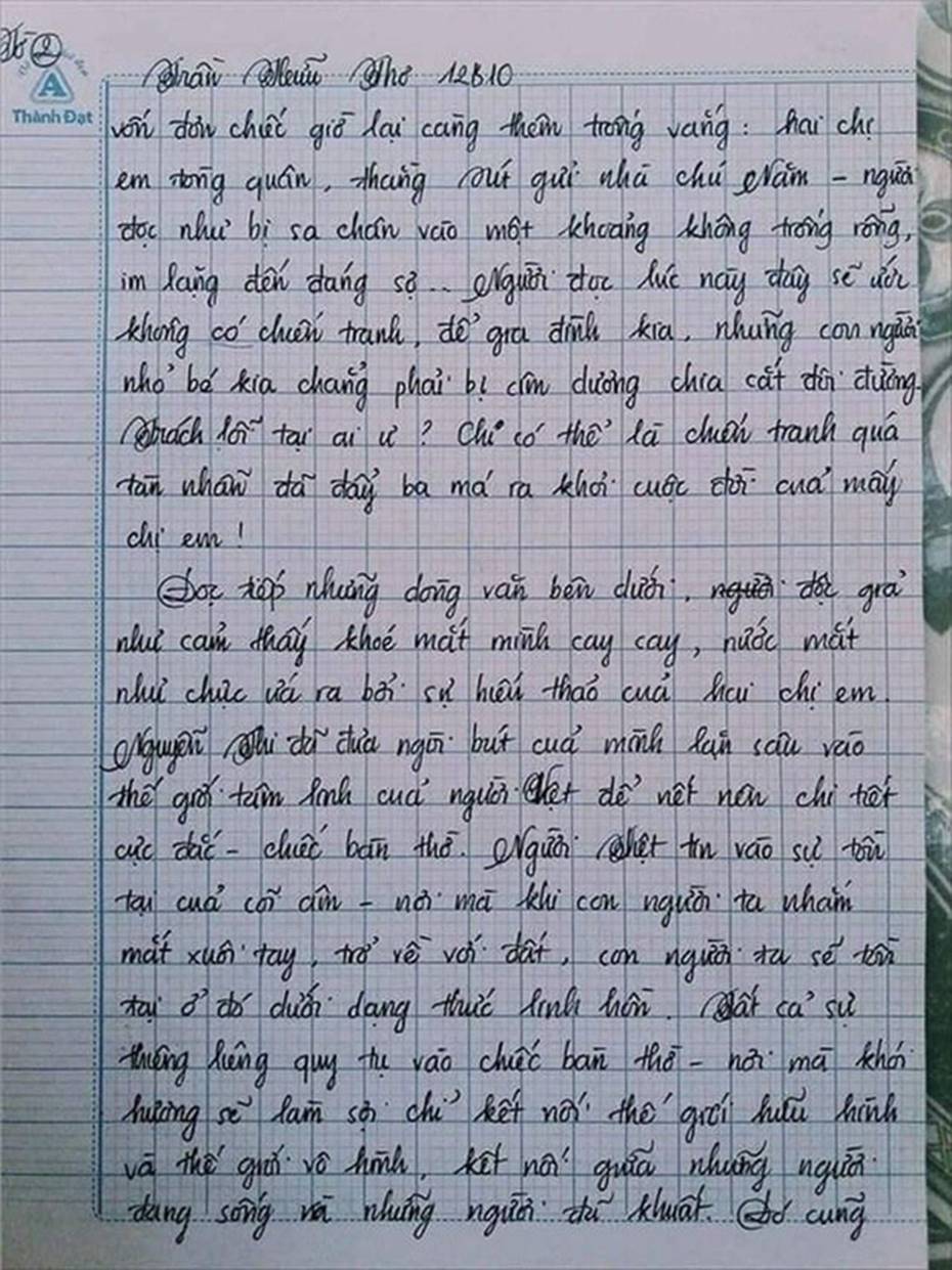 Nam sinh gây sốt với bài văn dài 18 trang, cô giáo đọc xong không biết phải phê gì vì quá xuất sắc!-6