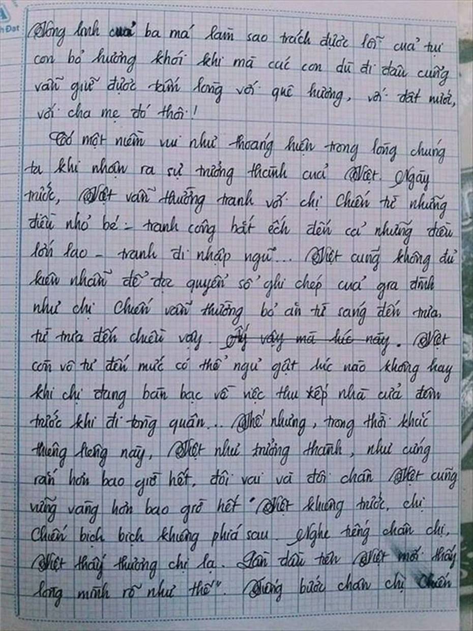 Nam sinh gây sốt với bài văn dài 18 trang, cô giáo đọc xong không biết phải phê gì vì quá xuất sắc!-8