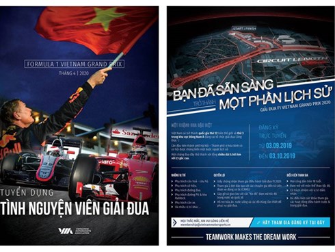 Tuyển 1000 tình nguyện viên điều hành chặng đua công thức 1 Việt Nam