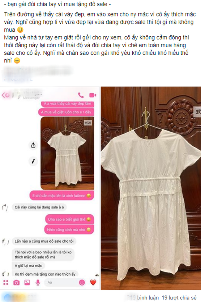 Mua chiếc đầm cực xinh tặng người yêu, chàng trai bị bắt chia tay vì sự khác lạ của món quà, đến dân mạng cũng tranh cãi kịch liệt-1