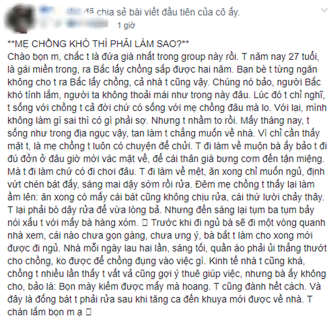 Tăng ca muộn về mệt mỏi còn bị mẹ chồng mắng chửi việc rửa bát, nàng dâu trẻ ấm ức đăng đàn nói xấu nhưng không ngờ lại được khuyên thế này-1