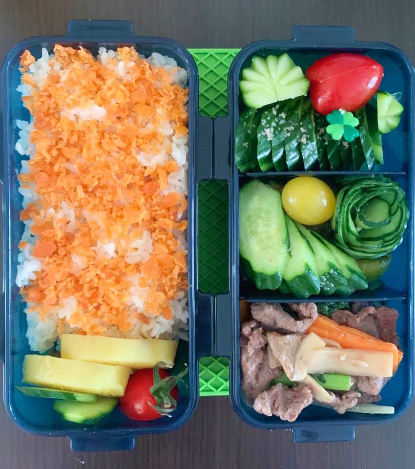 Bận chăm 2 con, 8X vẫn đều đặn làm hộp cơm trưa đẹp hoa mắt cho chồng đầy ắp thịt-2