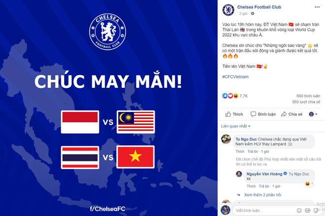 CLB Chelsea chúc tuyển Việt Nam chiến thắng-1