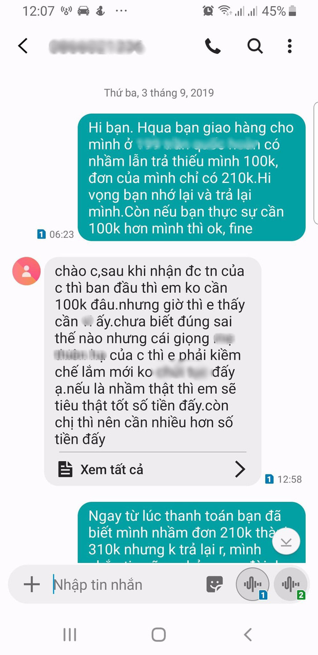 Mỉa mai shipper ăn quỵt 100k, cô gái nhận được tin nhắn phản dame: Cái giọng của chị khiến em muốn tiêu thật tốt số tiền ấy, nếu có nhầm thật!-3