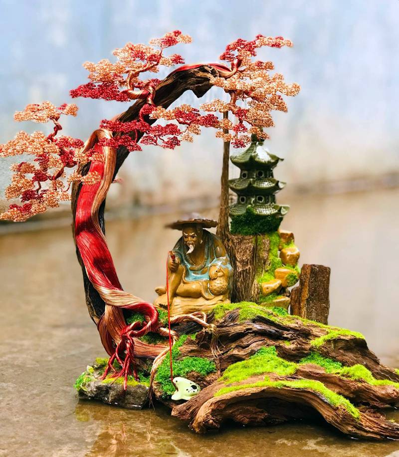 Hot boy An Giang hô biến sợi dây đồng thành cây bonsai dáng lạ-2