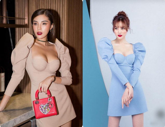 Diện cùng một mẫu váy: Lan Ngọc gợi cảm vừa đủ, nhưng quay sang Kỳ Duyên lại như thể vòng 1 sắp tuôn trào-4