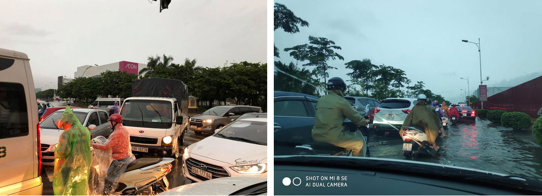 Hà Nội: Sáng thức dậy ngỡ phố hóa sông, chôn chân cả tiếng trên cầu vì ùn tắc-5