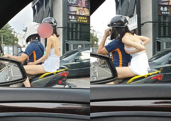 Thiếu nữ ra đường không mặc nội y, chỉ khoác lớp váy mỏng, thản nhiên thò tay chỉnh đồ-1