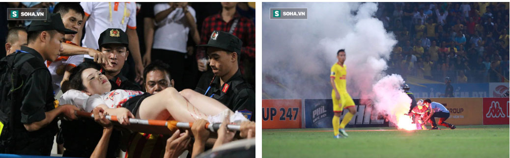 CLIP: Không chỉ manh động trên sân Hàng Đẫy, CĐV Nam Định còn có hành động gây bức xúc trước đó-1