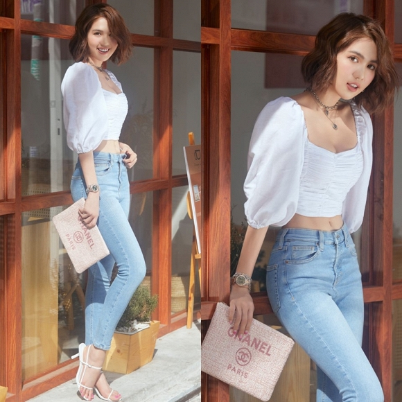 Ngọc Trinh lại diện sơ mi trắng hững hờ trưng vòng lấp ló-7