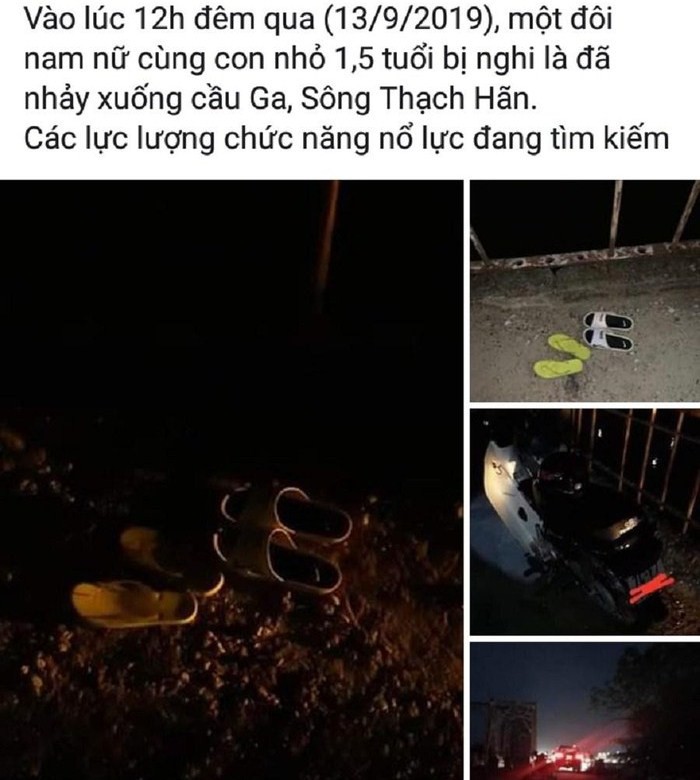 Xôn xao thông tin đôi vợ chồng cùng đứa con nhỏ nhảy sông tự tử trong đêm Trung Thu-1