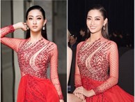 Hoa hậu Lương Thuỳ Linh diện váy xuyên thấu gợi cảm, tự tin đọ sắc các đàn chị