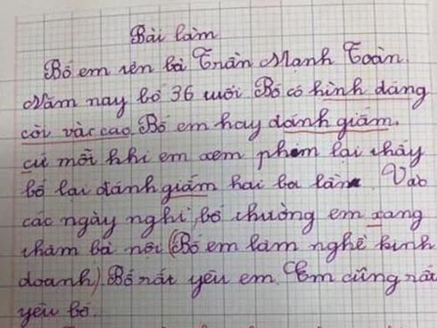 Cười ngất trước bài văn tả bố của học sinh lớp 4: Làm giám đốc, sáng nào cũng vệ sinh rất lâu, em buồn tè mà phải chờ bố ra-2