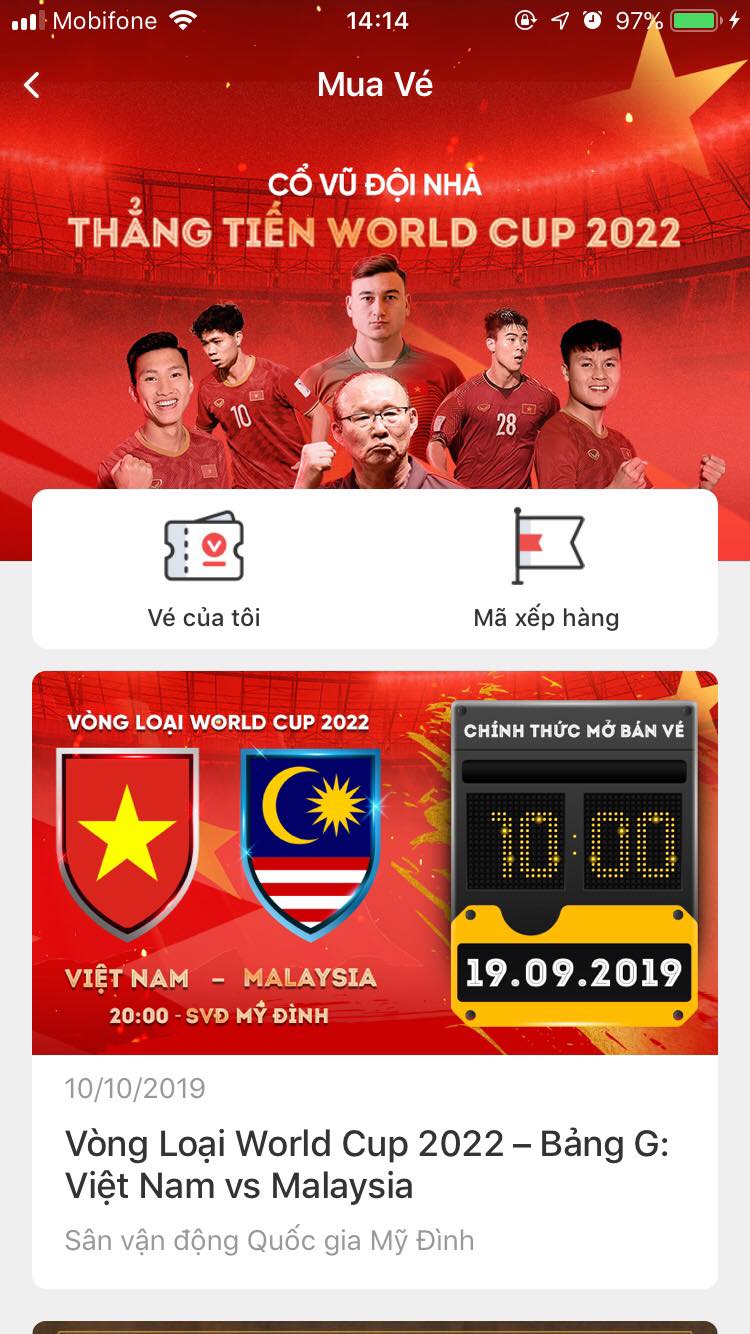 Hướng dẫn chi tiết cách mua vé online trận ĐT Việt Nam vs Malaysia từ 10h sáng mai-2