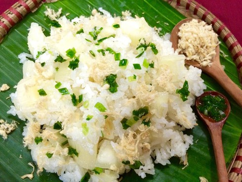 Xôi sắn mỡ hành thơm ngon cho sáng mùa thu se lạnh-1