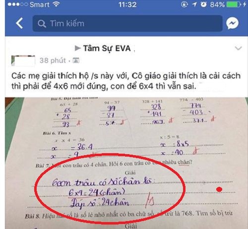 Bất ngờ vì thầy giáo gạch kết quả đúng của học sinh, cha mẹ đồng loạt phản ứng thầy nên học lại bài-4