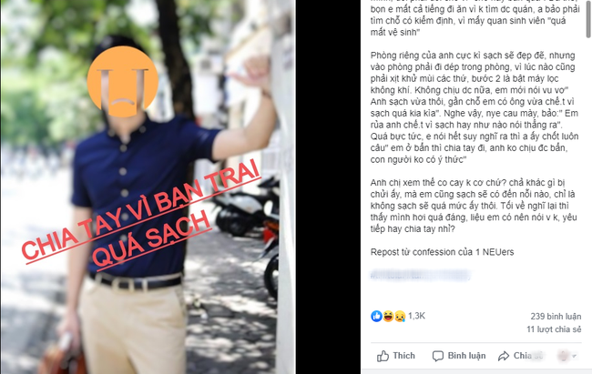 Cô gái than thở bạn trai mắc bệnh quá sạch sẽ nên định chia tay, nào ngờ nguyên nhân thật sự lại từ cú vạ miệng của chính mình-1