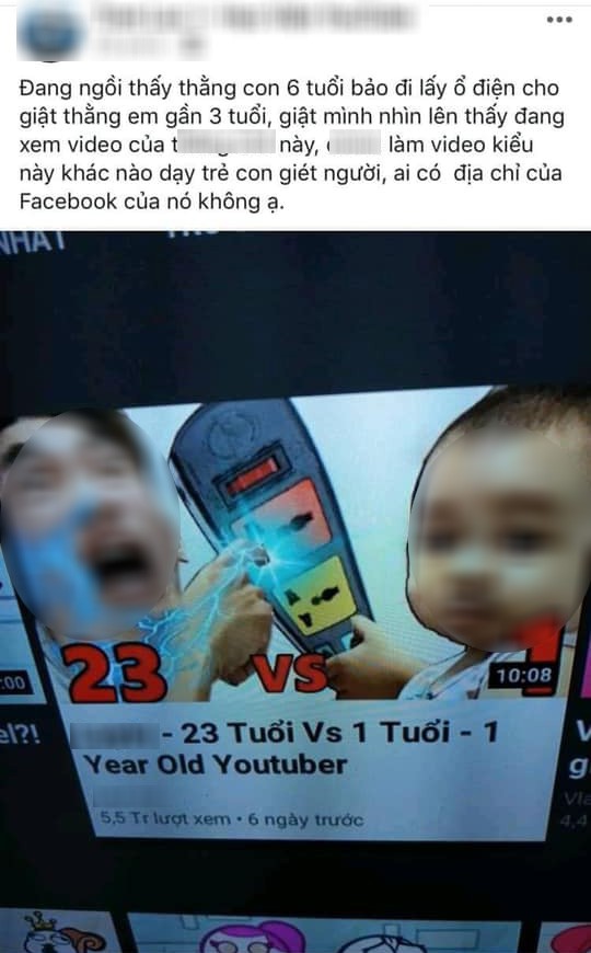 Xôn xao thông tin anh trai 6 tuổi đòi lấy ổ điện cho giật em bé 3 tuổi, nguyên nhân vì học theo kênh YouTube nổi tiếng?-1