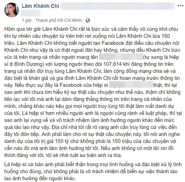 Bị tố lừa đảo, chiếm đoạt tài sản 150 triệu đồng, nữ hoàng chuyển giới” Lâm Khánh Chi nói gì?-3