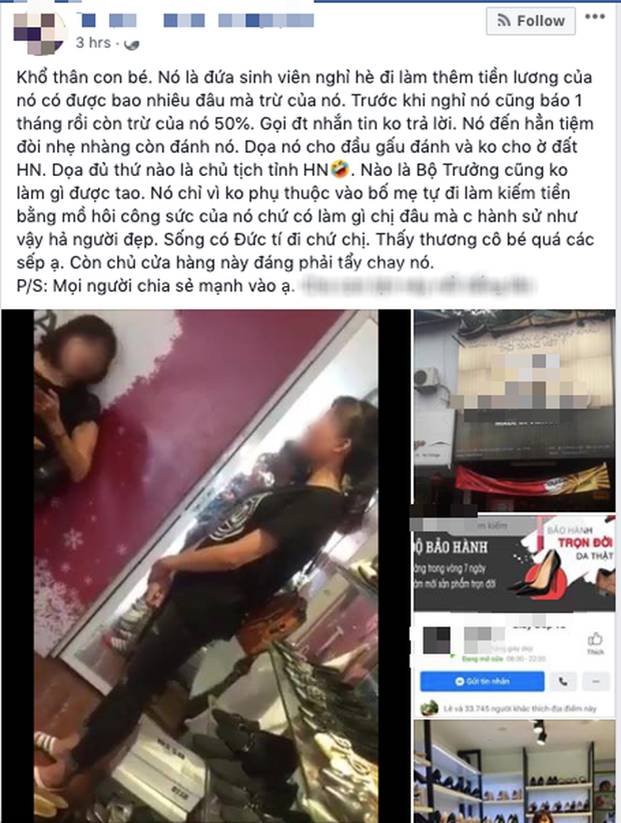 Công an làm việc với chủ shop giày đánh tát, dọa gọi giang hồ đập chết không cho nữ sinh sống ở Hà Nội-3