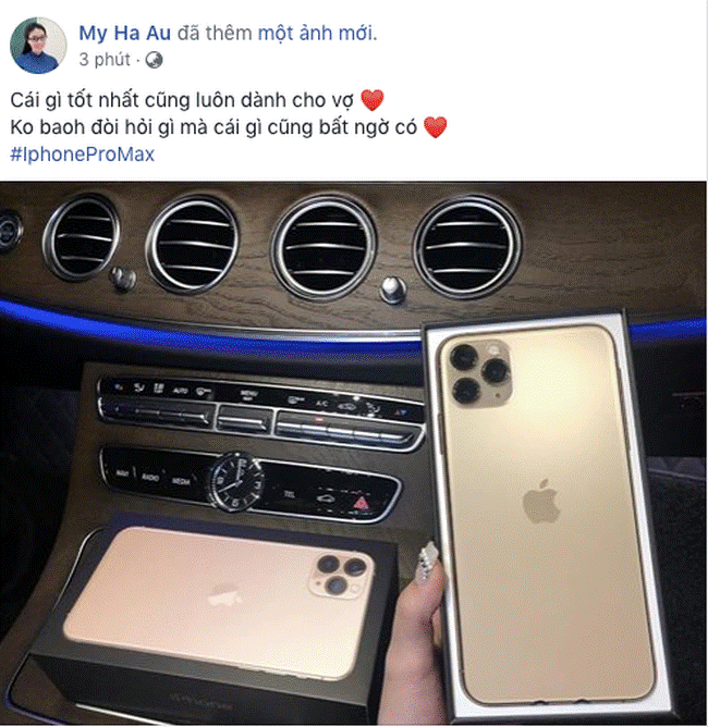 Hết tăng 10kg, dâu hụt nghệ sỹ Hương Dung lại khoe được chồng tặng Iphone 11 Pro Max mới sốt xình xịch và tiết lộ hot về chồng doanh nhân-1