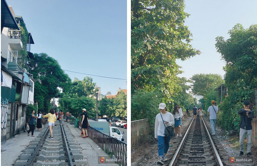 Giới trẻ Hà Nội phát sốt với đoạn đường tàu xanh mướt lên ảnh đẹp lung linh nhưng thực tế thì hết hồn, cảnh báo nguy hiểm bởi tàu đi qua liên tục-7