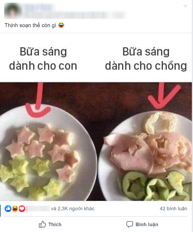 Cô vợ trẻ khoe bữa sáng của chồng và con, dân mạng phì cười nhìn có vẻ phân biệt đối xử nhưng lại rất hợp lý-1