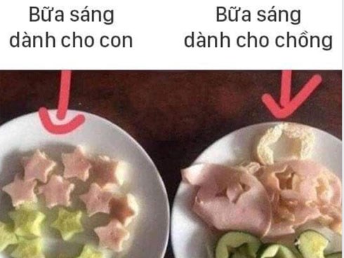 Cô vợ trẻ khoe bữa sáng của chồng và con, dân mạng phì cười 