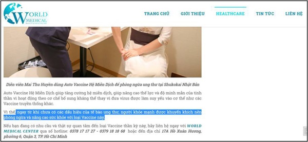 Tổ chức Ruy Băng Tím: Vaccine ngừa ung thư đang quảng cáo rầm rộ ở VN là trò bịa đặt, lừa đảo-3