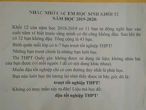 Chi tiết nhỏ trong bức tâm thư hiệu trưởng gửi nhắc nhở học sinh cuối cấp khiến mọi người tranh cãi gay gắt