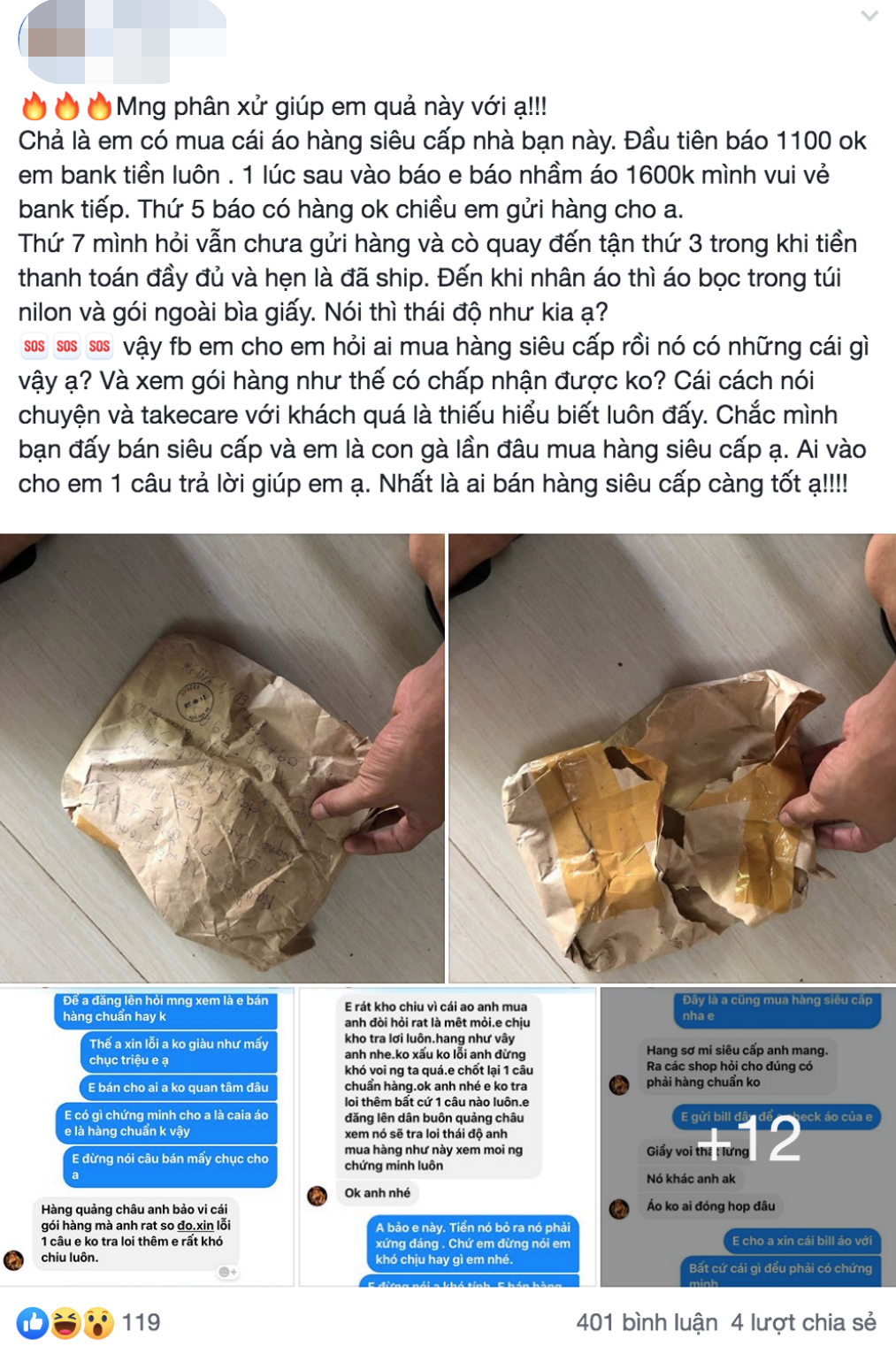 Chàng trai bàng hoàng khi mua online chiếc áo 1,6 triệu lại nhận bọc hàng như 160k, nhưng phản ứng của người bán mới gây choáng-1