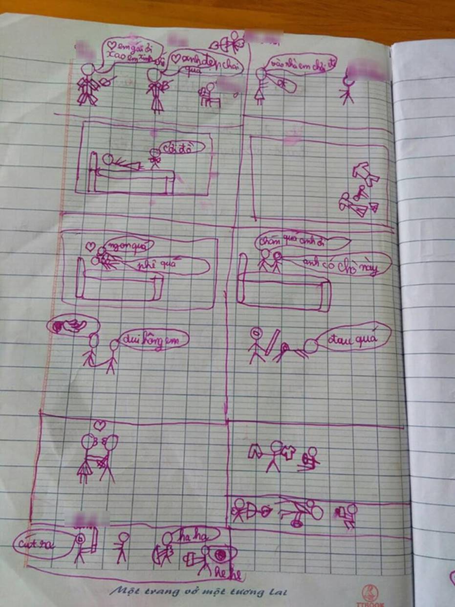 Cậu bé 8 tuổi vẽ tường tận cảnh nhạy cảm vào vở, bố mẹ bị giáo viên gọi lên và lý do khiến người lớn phải giật mình-1