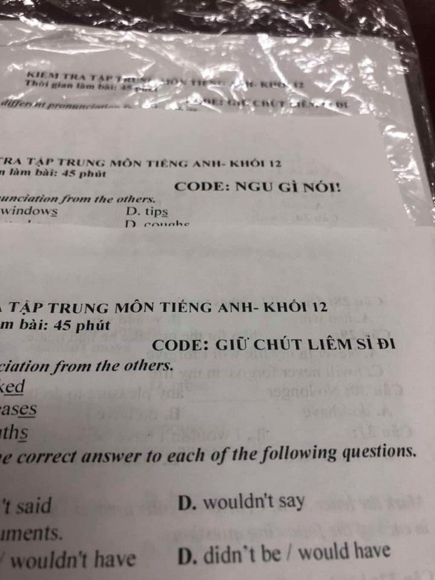 Đặt mã đề toàn hỏi chấm với chấm than, giáo viên khiến học sinh khóc thét” không biết tìm đồng bọn cùng đề kiểu gì-2